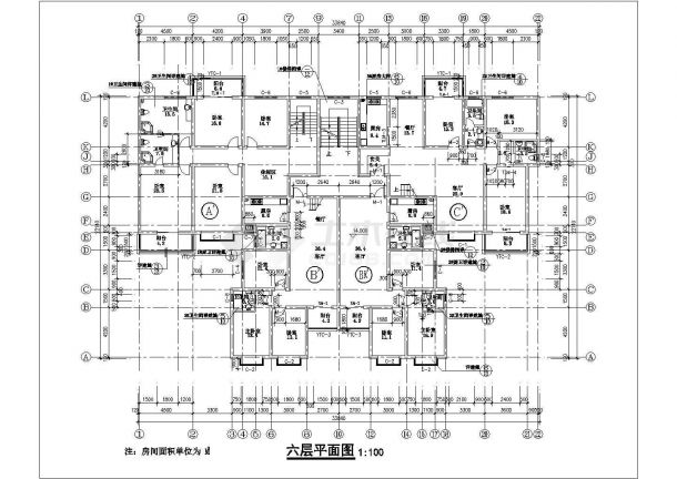 6层住宅楼建筑CAD设计方案图-图二