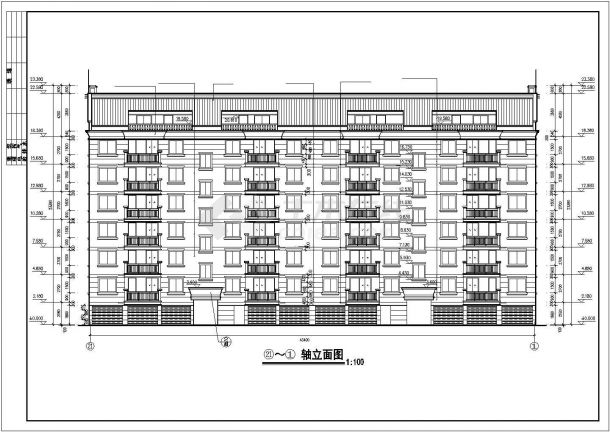 多层住宅建筑CAD设计施工图-图二