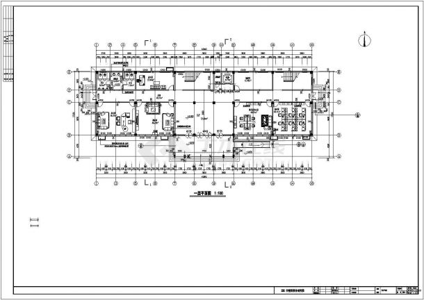 某地方框架结构办公楼建筑CAD基础套图-图二