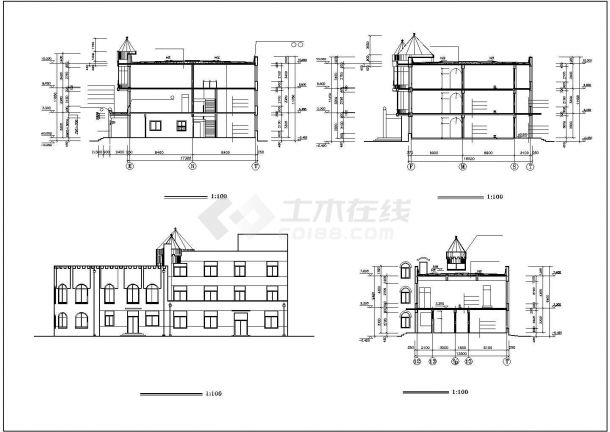 某幼儿园建筑施工CAD设计图纸-图二