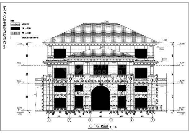 【浙江】中式法式欧式现代别墅建筑图-图一