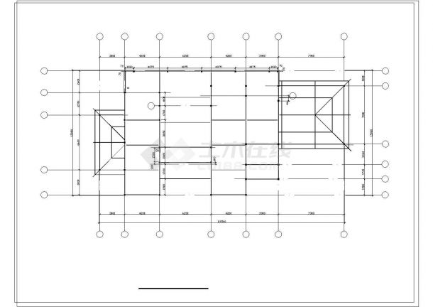 青岛市某钢结构别墅建筑结构CAD布置图-图一