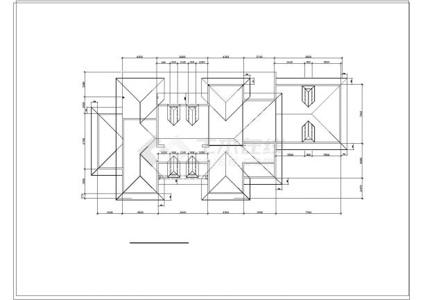 青岛市某钢结构别墅建筑结构CAD布置图-图二