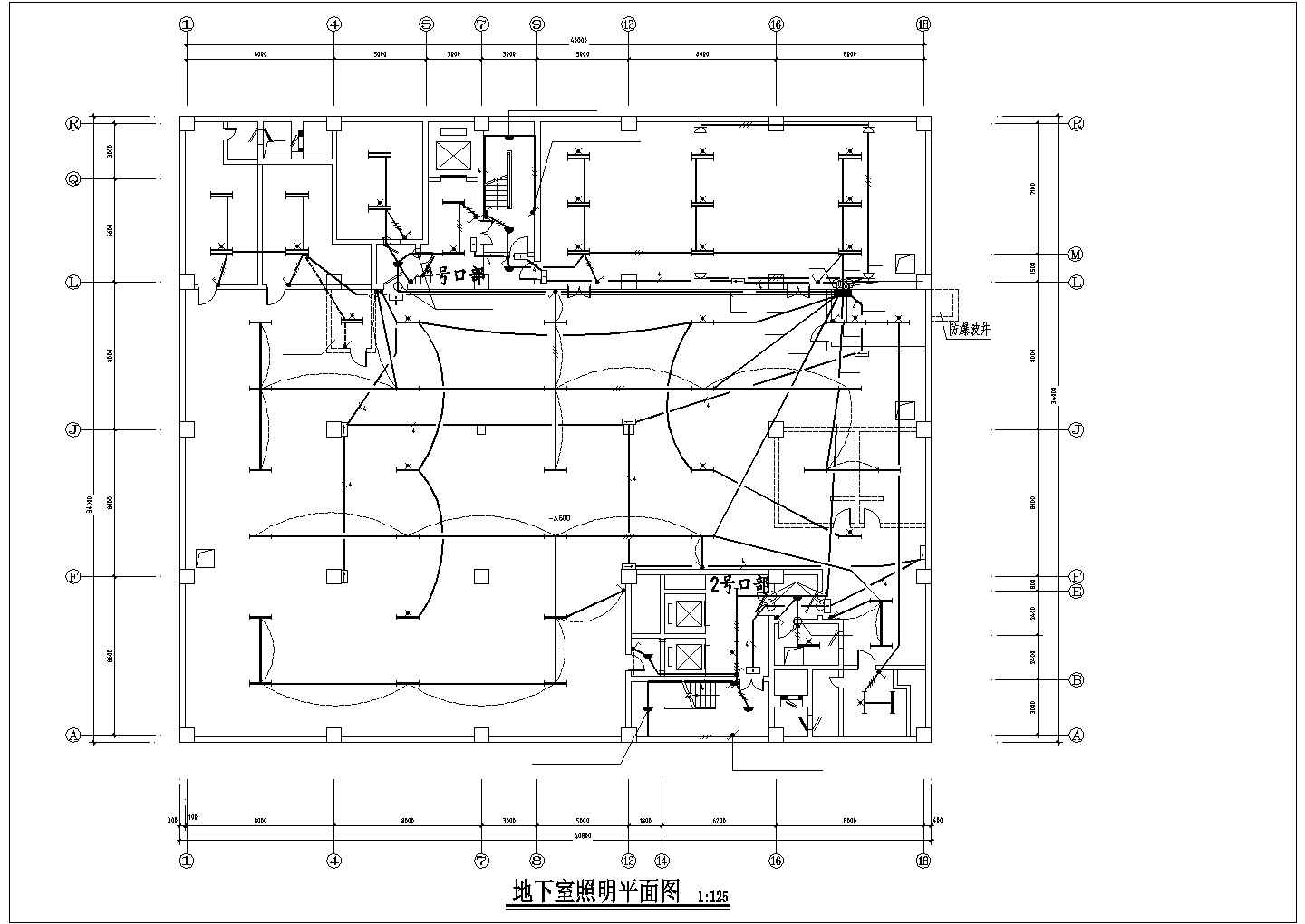 地下车库电气系统CAD参考图