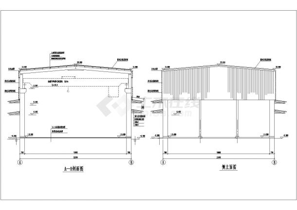 某21米大型跨厂房结构CAD-图一