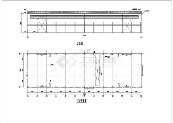 某21米大型跨厂房结构CAD-图二