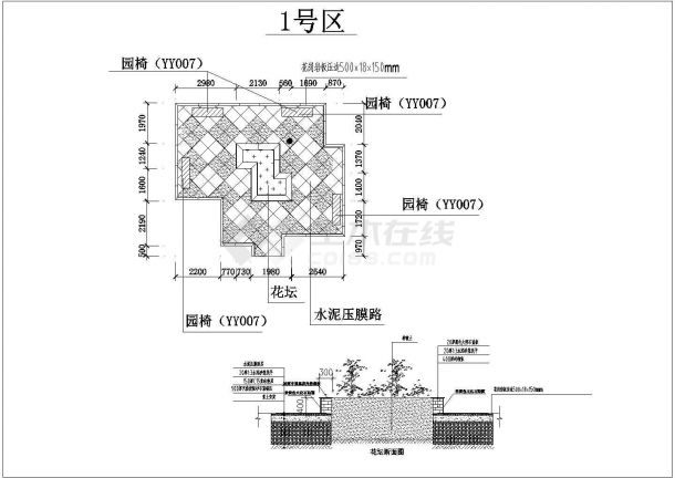 某地区小区绿化景观建施设计详图-图二