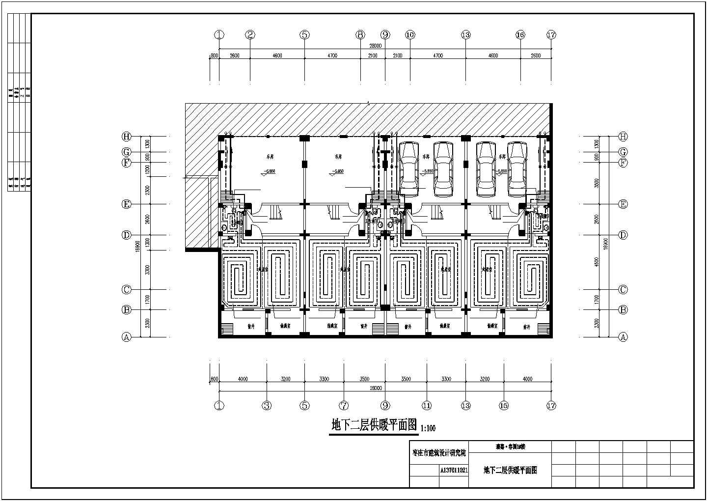 青岛市某大型住宅小区地暖设计施工CAD布置图