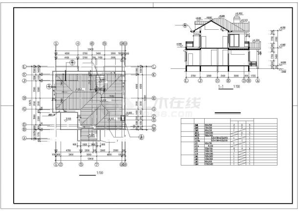 某市高档小区别墅建筑设计CAD图-图二