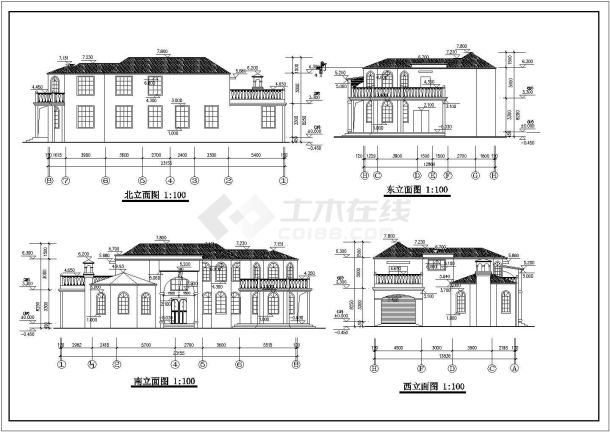 某高档小区欧式别墅建筑设计图（全套）-图一