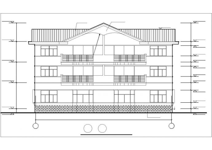 某小区三层双拼别墅建筑设计图_图1
