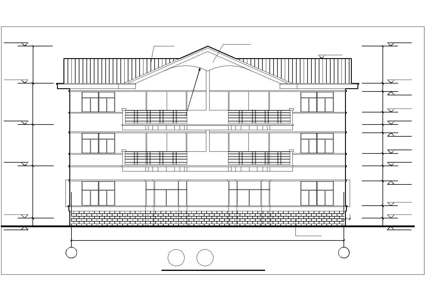 某小区三层双拼别墅建筑设计图