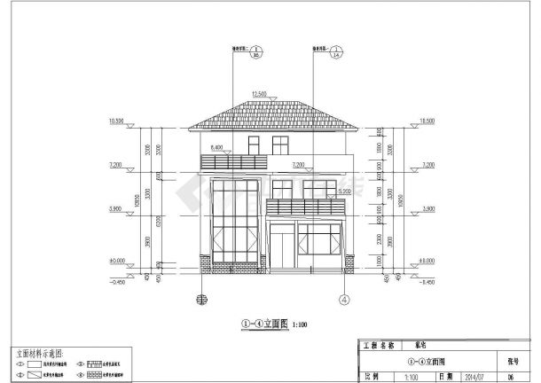 某三层私人别墅建筑设计CAD套图-图一