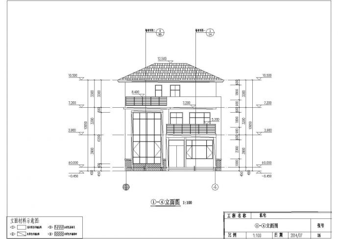某三层私人别墅建筑设计CAD套图_图1