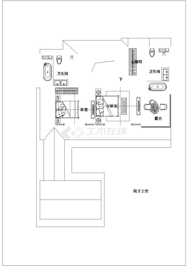 某奢华二层别墅庭院花园设计平面图-图一