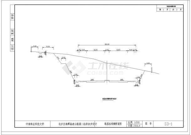 路线标准横剖面CAD参考图-图二