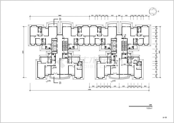 原文化宫高层居住小区建筑CAD设计施工图纸-图二