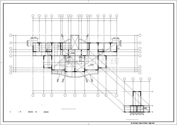某地18层剪力墙住宅楼结构建筑工程施工cad图纸-图二