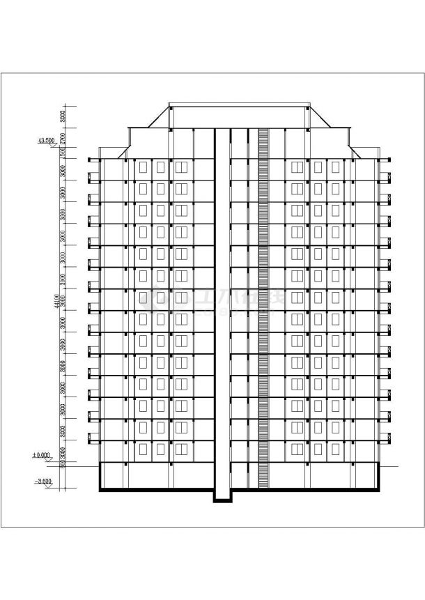 高层住宅建筑施工平立面图（共5张）-图一