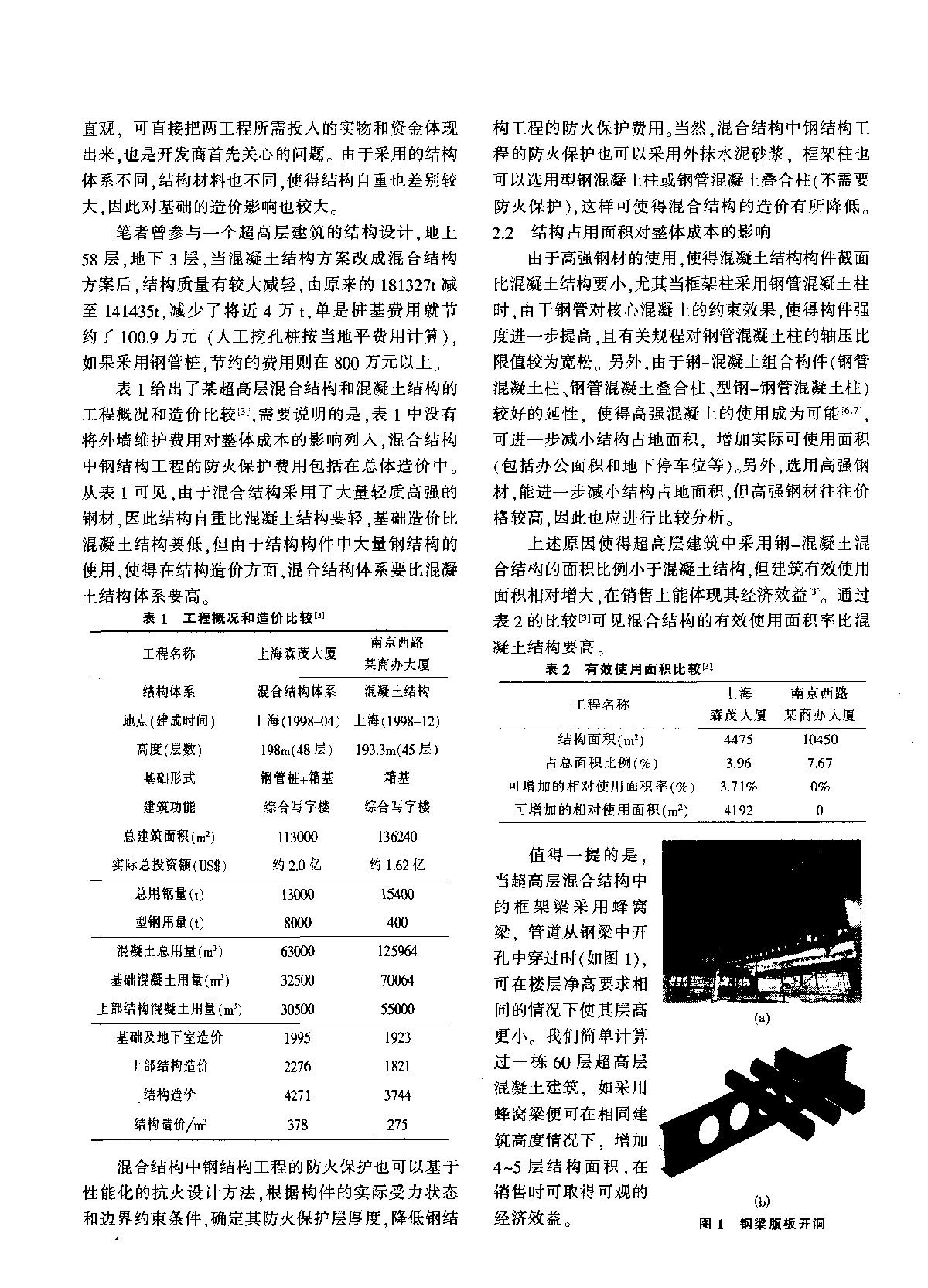 超高层混合结构与混凝土结构综合经济比较分析-图二