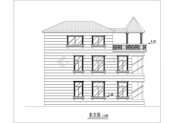 某经典别墅建筑cad参考图-图一