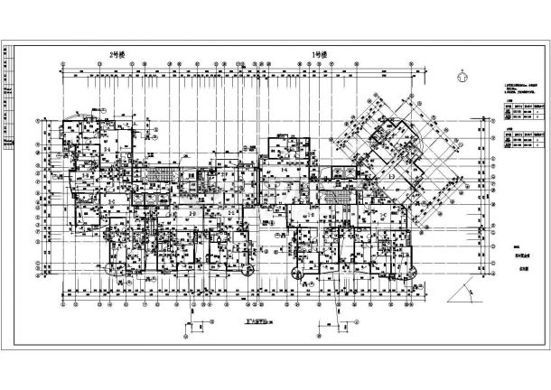 大型小区住宅楼设计全套cad施工图纸-图二