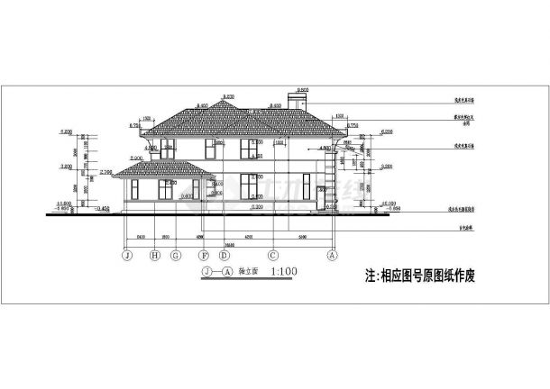 某地方小区两层别墅建筑CAD套图-图二