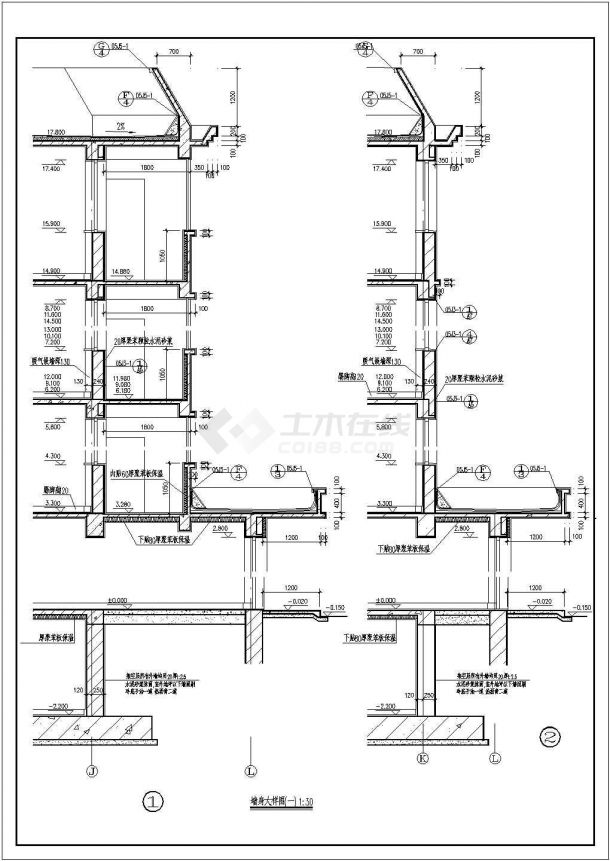 2栋多层住宅楼建筑设计cad施工图-图一