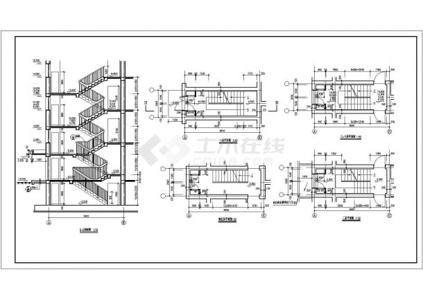 2栋多层住宅楼建筑设计cad施工图-图二