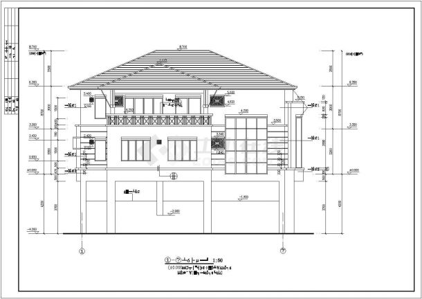 某地两层坡地别墅建筑设计图（共11张）-图二