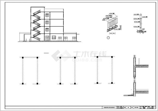 设计某4层框架结构中学教学楼建筑图-图二