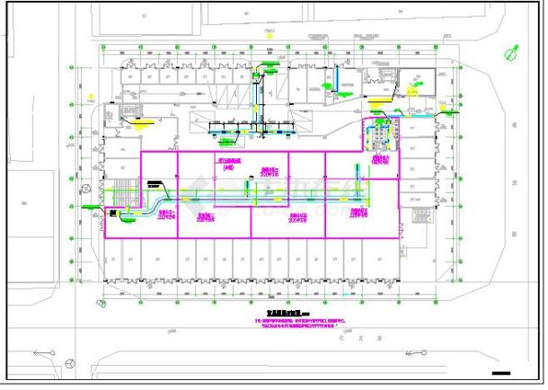 某综合楼空调通风平面设计施工详图-图一