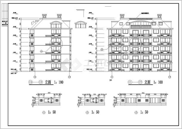 山水公寓2号住宅楼建筑CAD设计施工图-图二