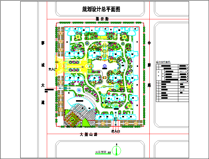 【长沙】某小区景观总体规划设计平面图