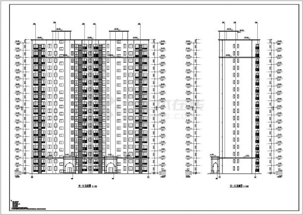 【西安】某小区十八层单元式住宅楼建筑施工图-图二
