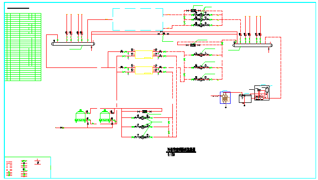 水冷螺杆机组加锅炉机房流程图_图1
