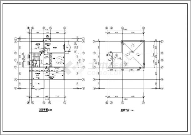 某花园别墅建筑CAD设计施工图纸-图二