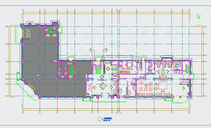 某地多层综合办公楼室内精装设计平面图纸_图1