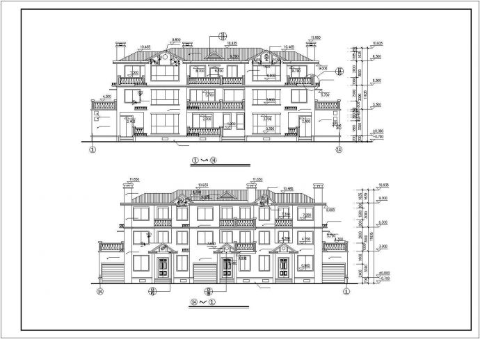 某联排别墅建筑CAD设计施工图纸_图1