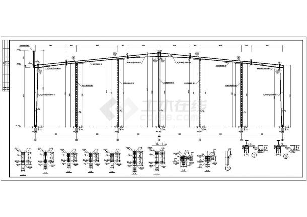 5万平建材仓储区厂房规划设计图纸-图一