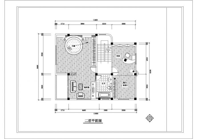 某三层别墅室内装修设计cad平面施工图_图1