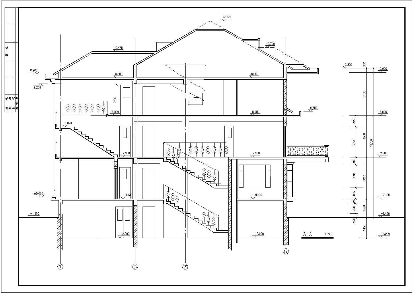 豪华中式别墅全套建筑设计CAD施工图