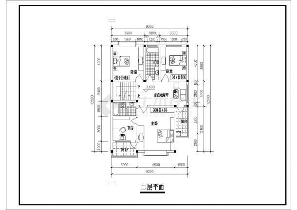 精美独栋别墅设计CAD参考图-图二
