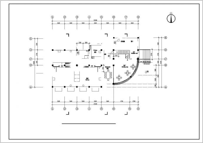 某高档别墅建筑方案CAD参考图_图1