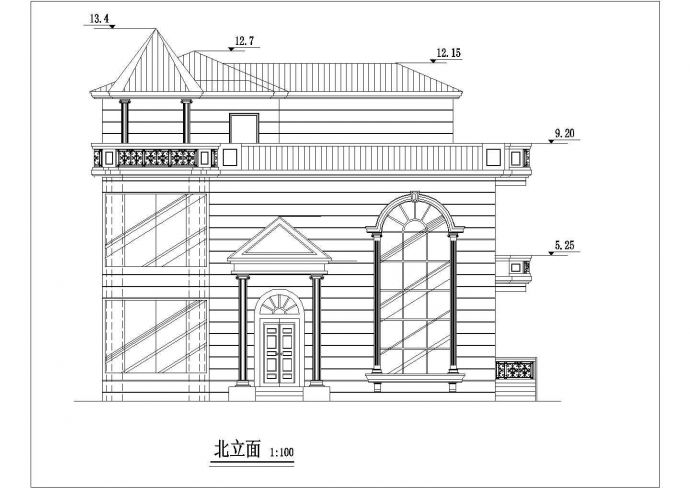 经典北美风情别墅建筑设计方案图_图1