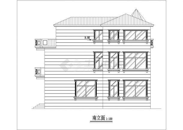 经典北美风情别墅建筑设计方案图-图二