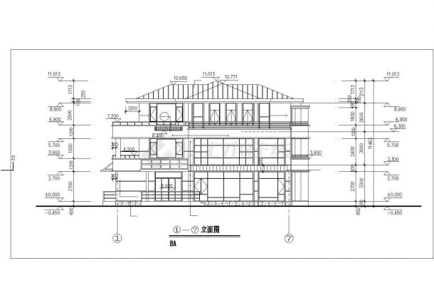 经典欧式别墅样板房全套建筑设计图纸-图二