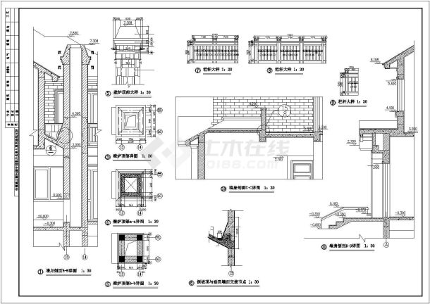 地中海式别墅全套建筑设计施工图-图一