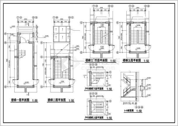 451平米联体别墅建筑设计施工图-图一