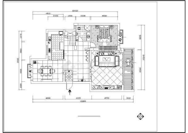 梦园高档别墅装修设计施工CAD图-图二
